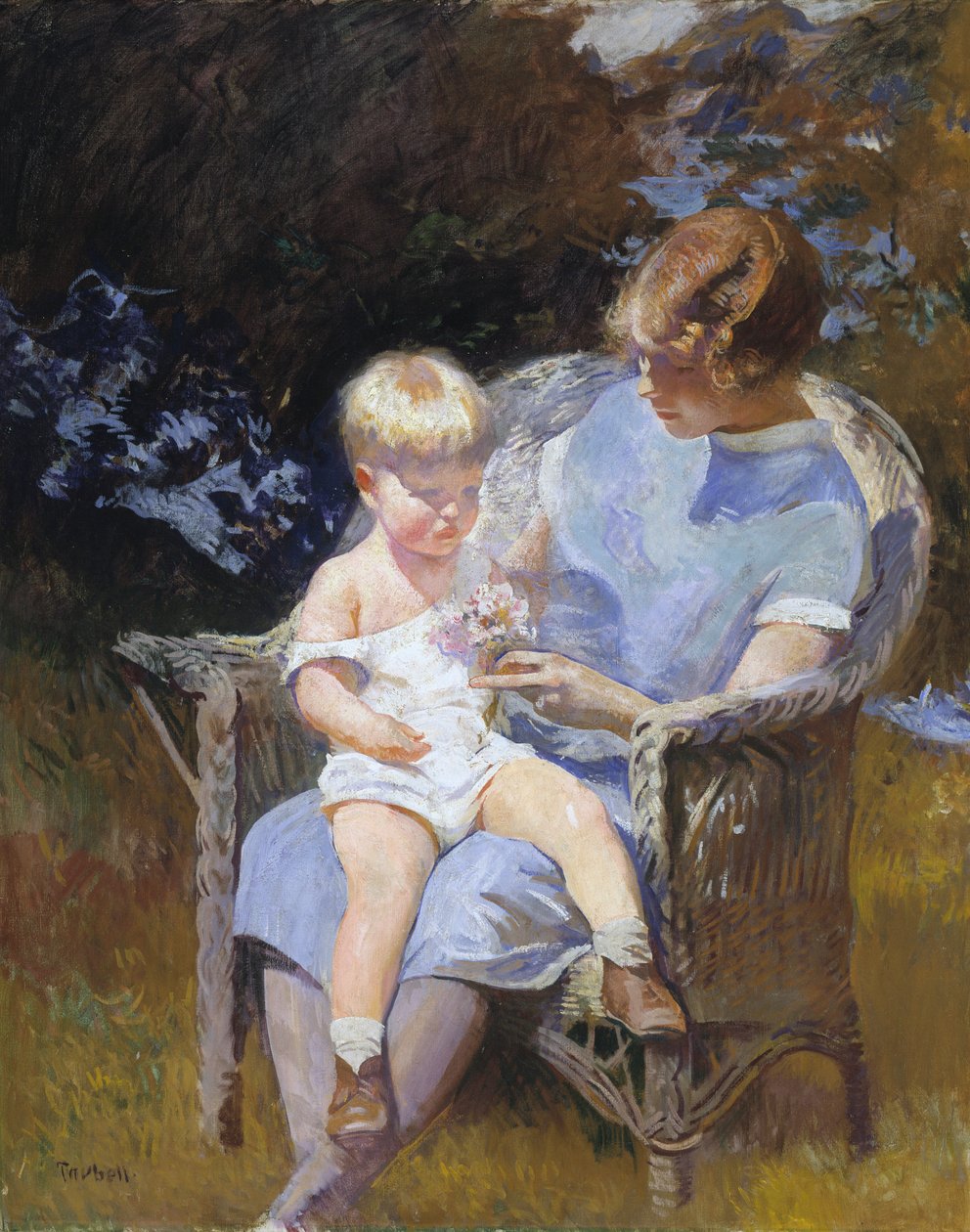 Marjorie en Kleine Edmund, 1928 door Edmund Charles Tarbell