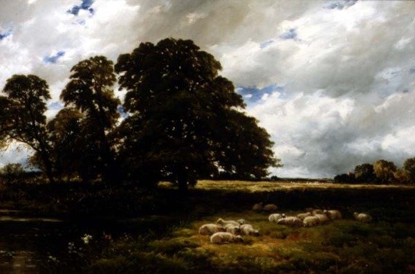 Landschap met Schapen door Edmund Morison Wimperis