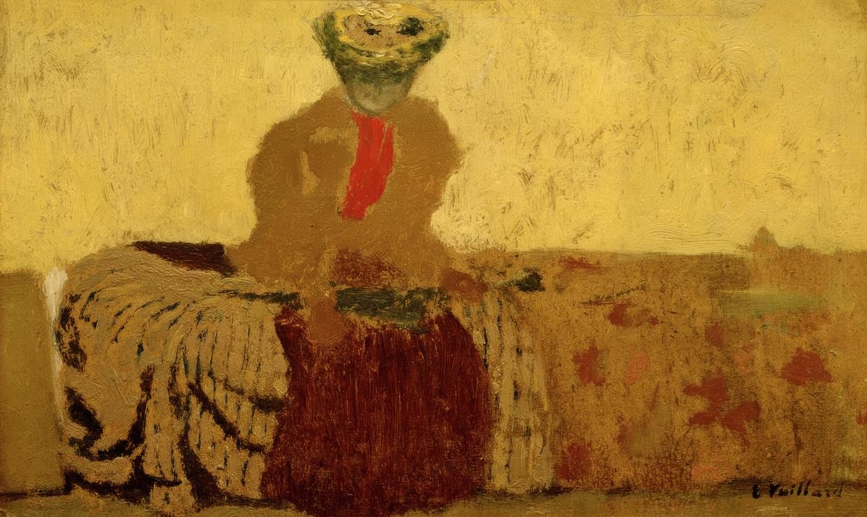 Vrouw met rode das door Edouard Vuillard