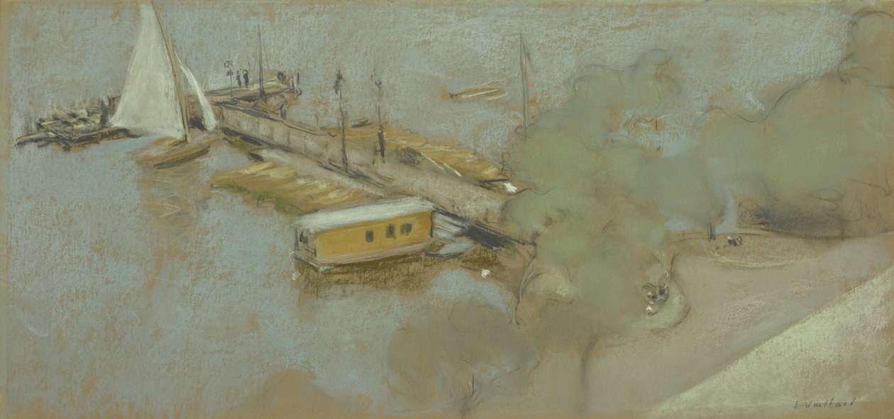 Steiger op de Aussenalster, 1913 door Edouard Vuillard