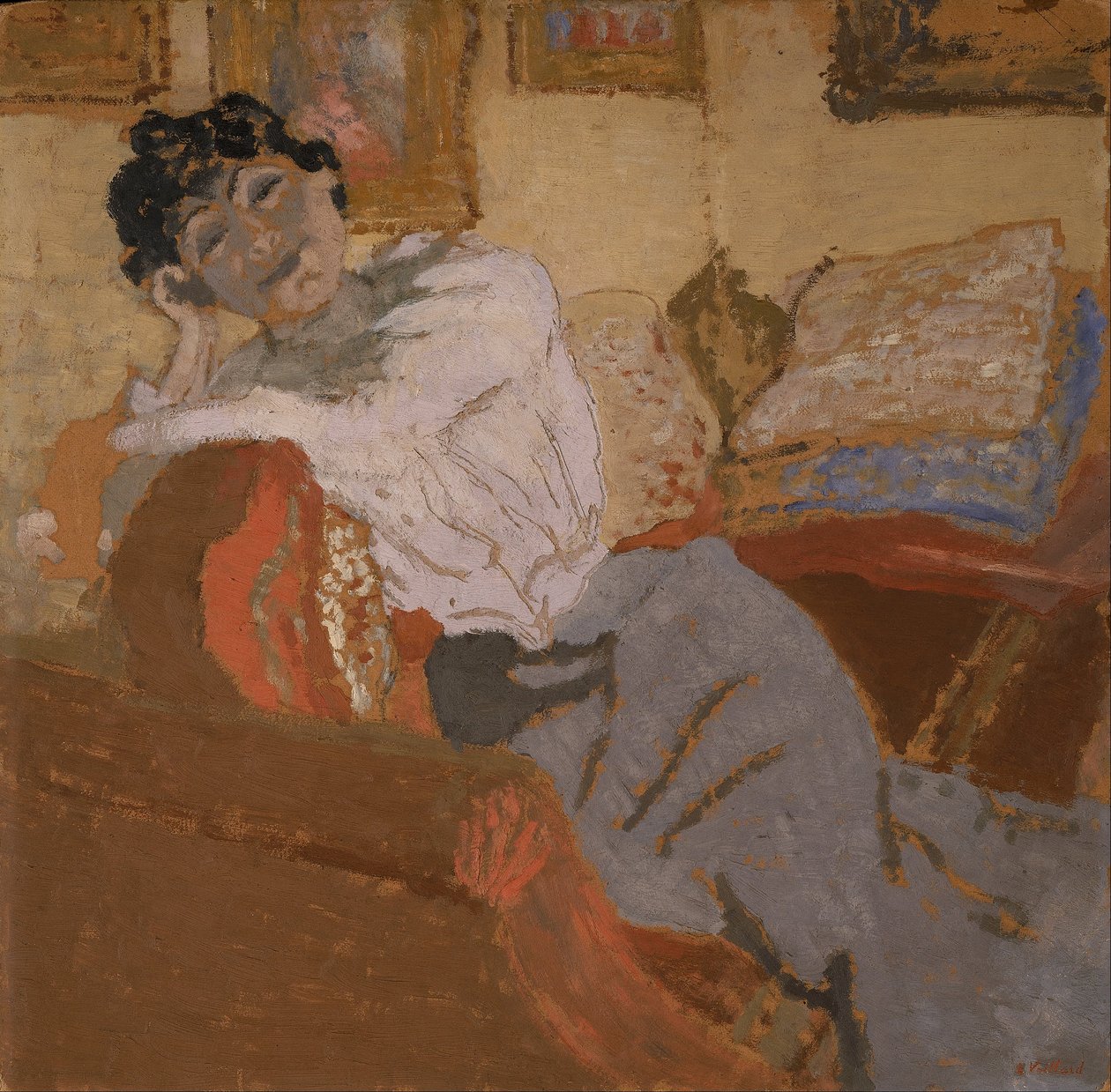 Madame Hessel op de Sofa door Edouard Vuillard