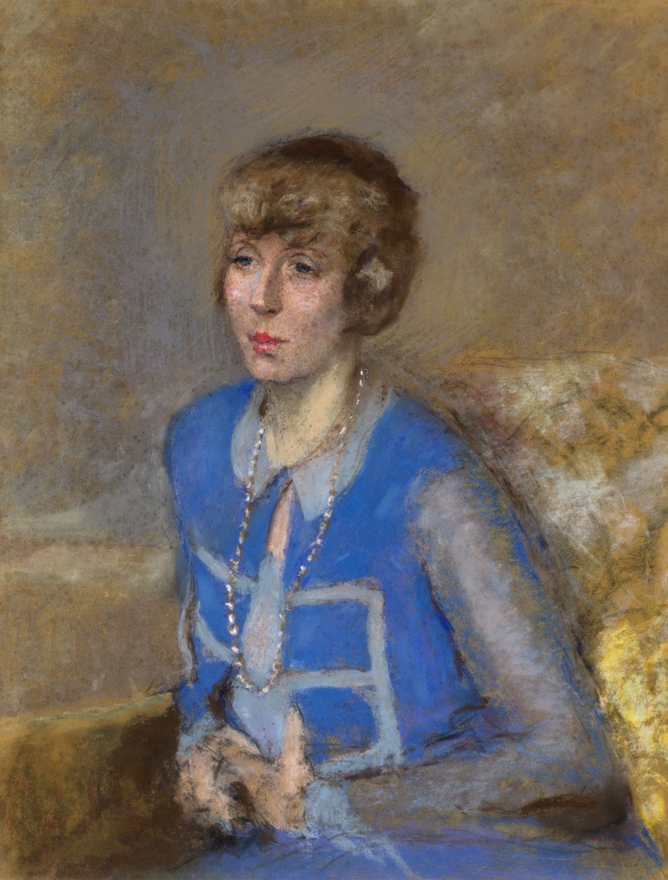 Vrouw in Blauw, ca. 1925-35 door Edouard Vuillard