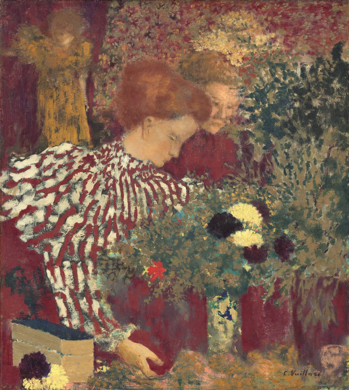 Vrouw in een Gestreepte Jurk door Edouard Vuillard