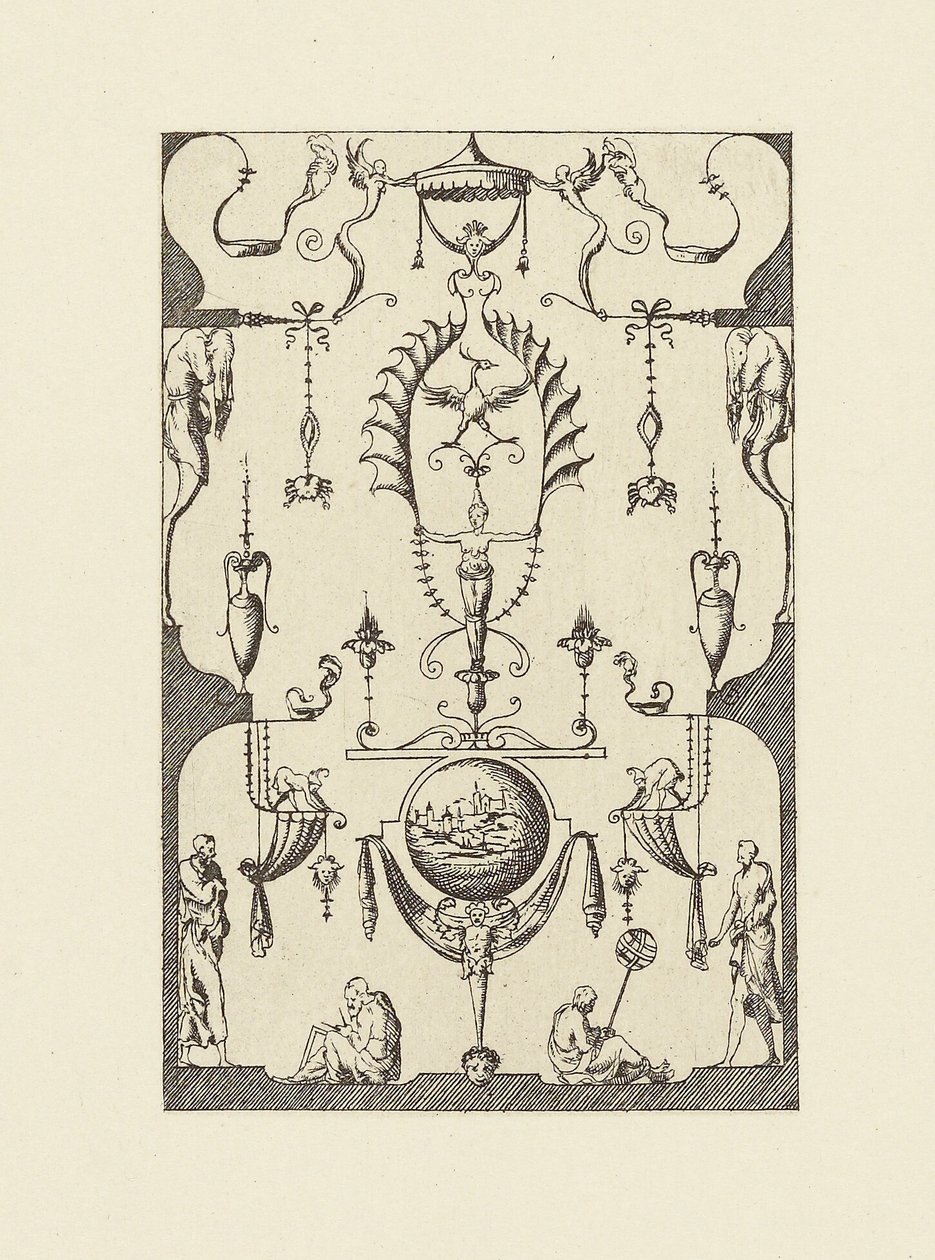 [Ontwerp naar een antiek schilderij]. door Édouard Baldus