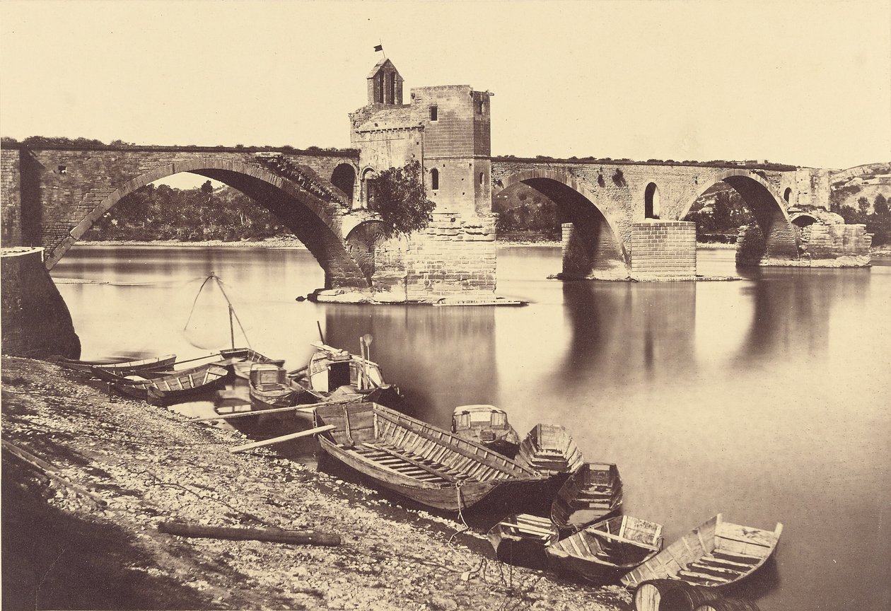 Brug Saint-Bénézet, Avignon door Édouard Baldus