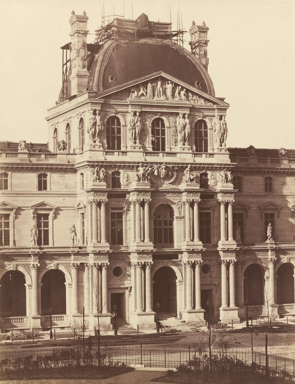 Zicht op het Louvre, 1855-1857 door Édouard Baldus