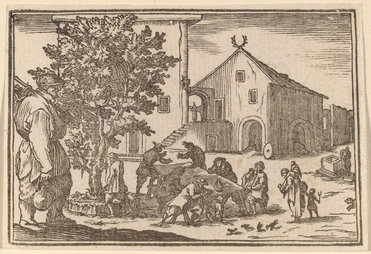 Taverne door Edouard Eckman after Jacques Callot