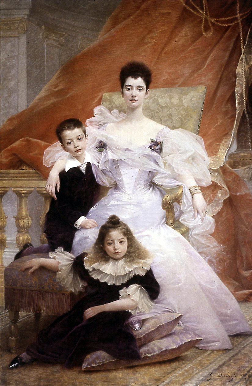 Gravin van Beauchamp en haar kinderen door Edouard Louis Dubufe