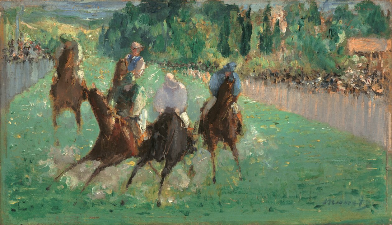 Bij de Races, c. 1875 door Édouard Manet