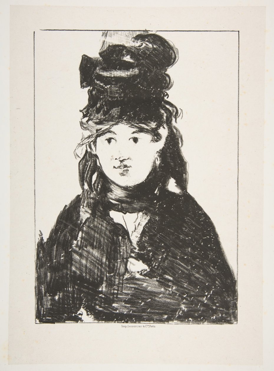Berthe Morisot in het zwart, 1872-74 door Édouard Manet