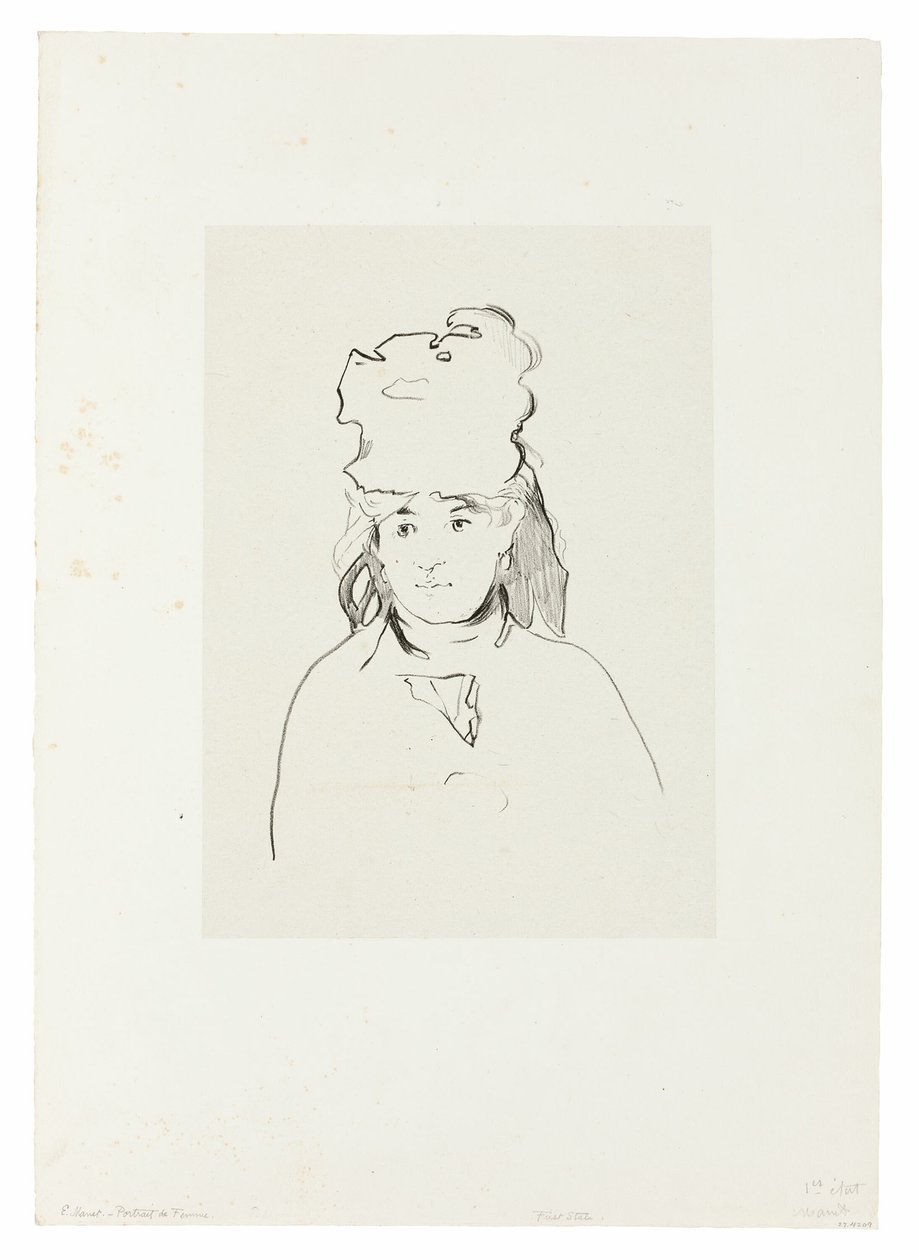 Berthe Morisot in Silhouet door Édouard Manet