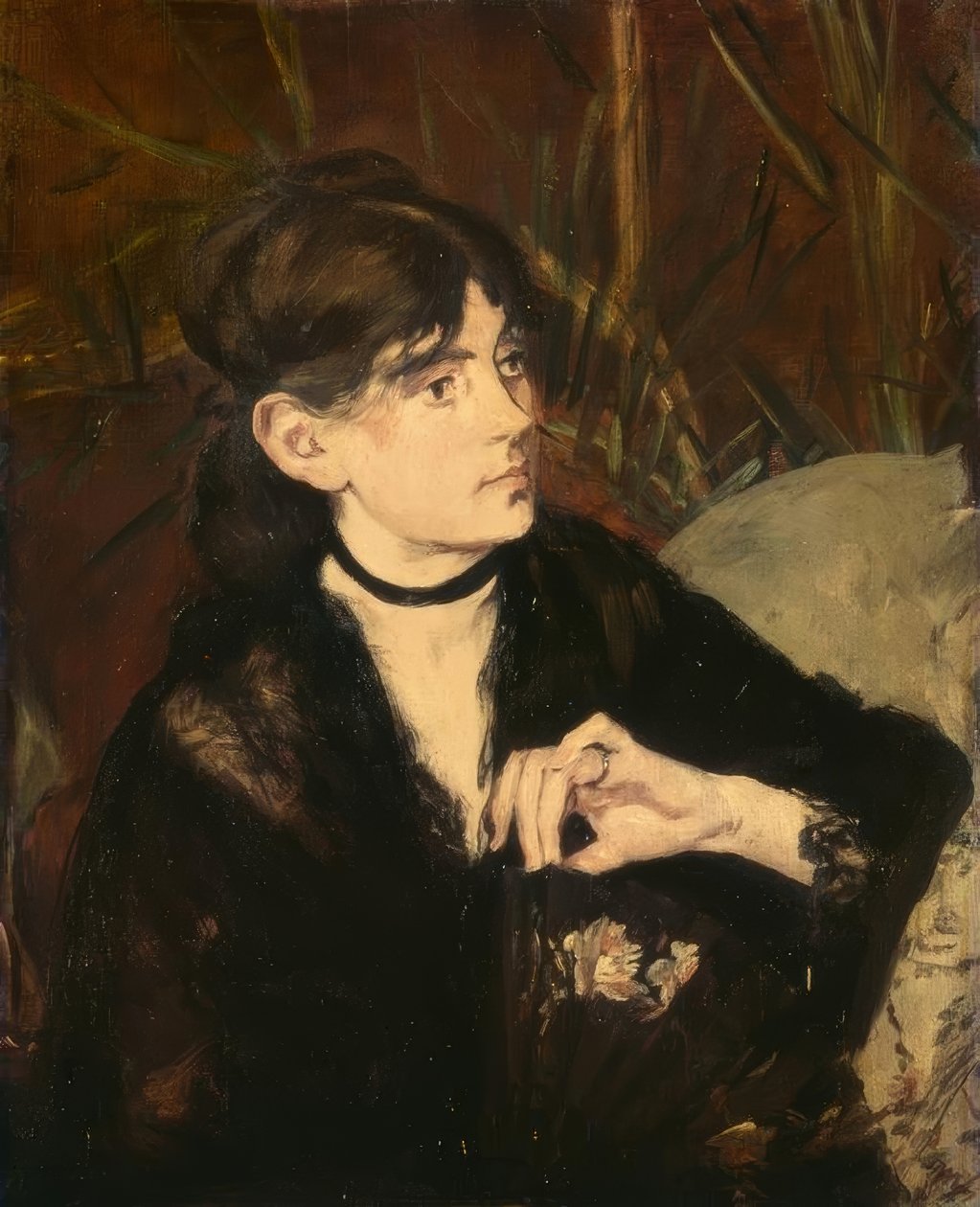 Berthe Morisot met een waaier door Édouard Manet