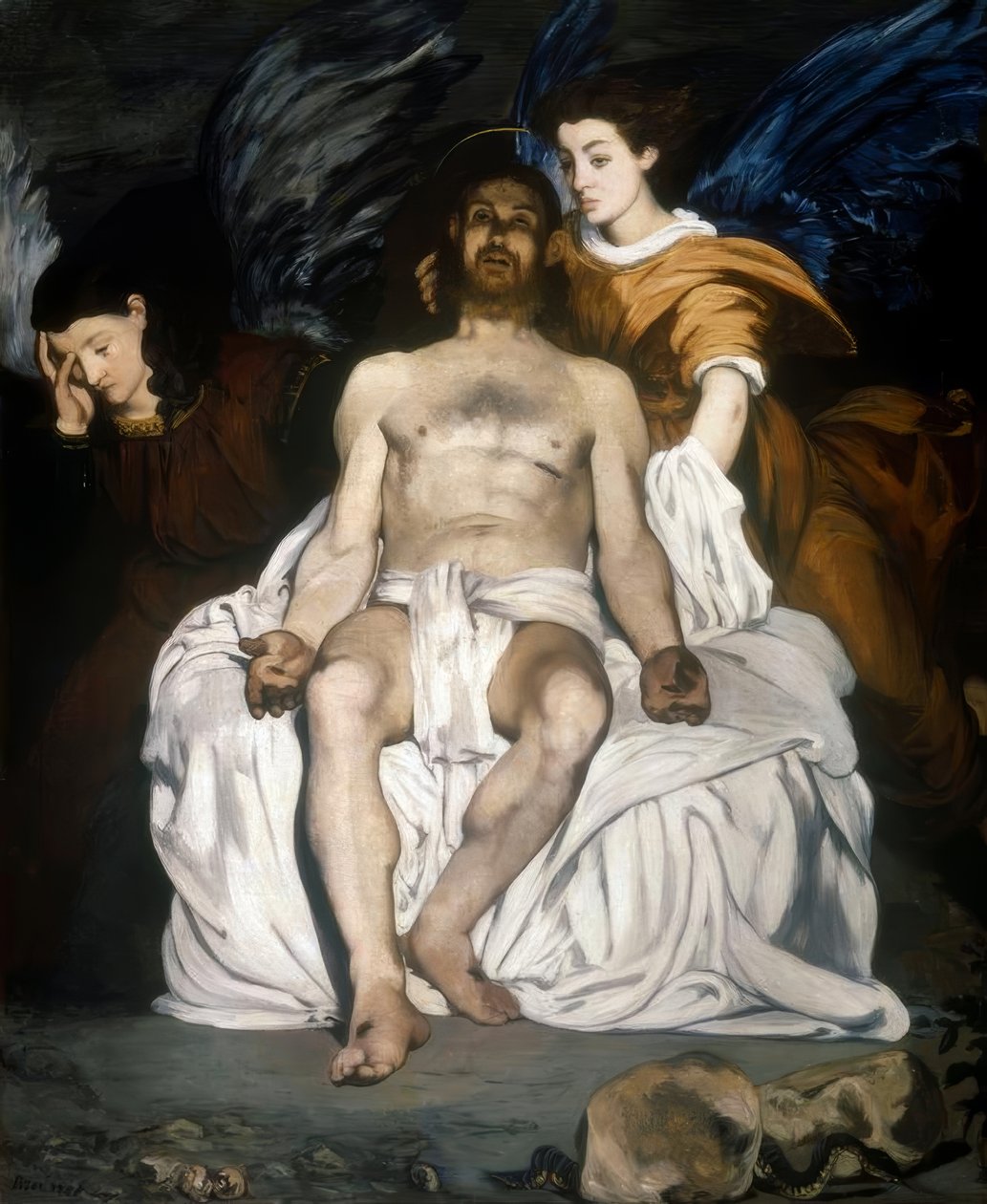 De dode Christus en de engelen door Édouard Manet