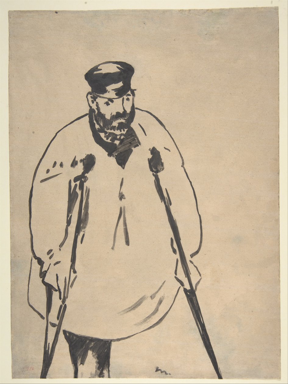 Manet - Een man op krukken, 1878 door Édouard Manet