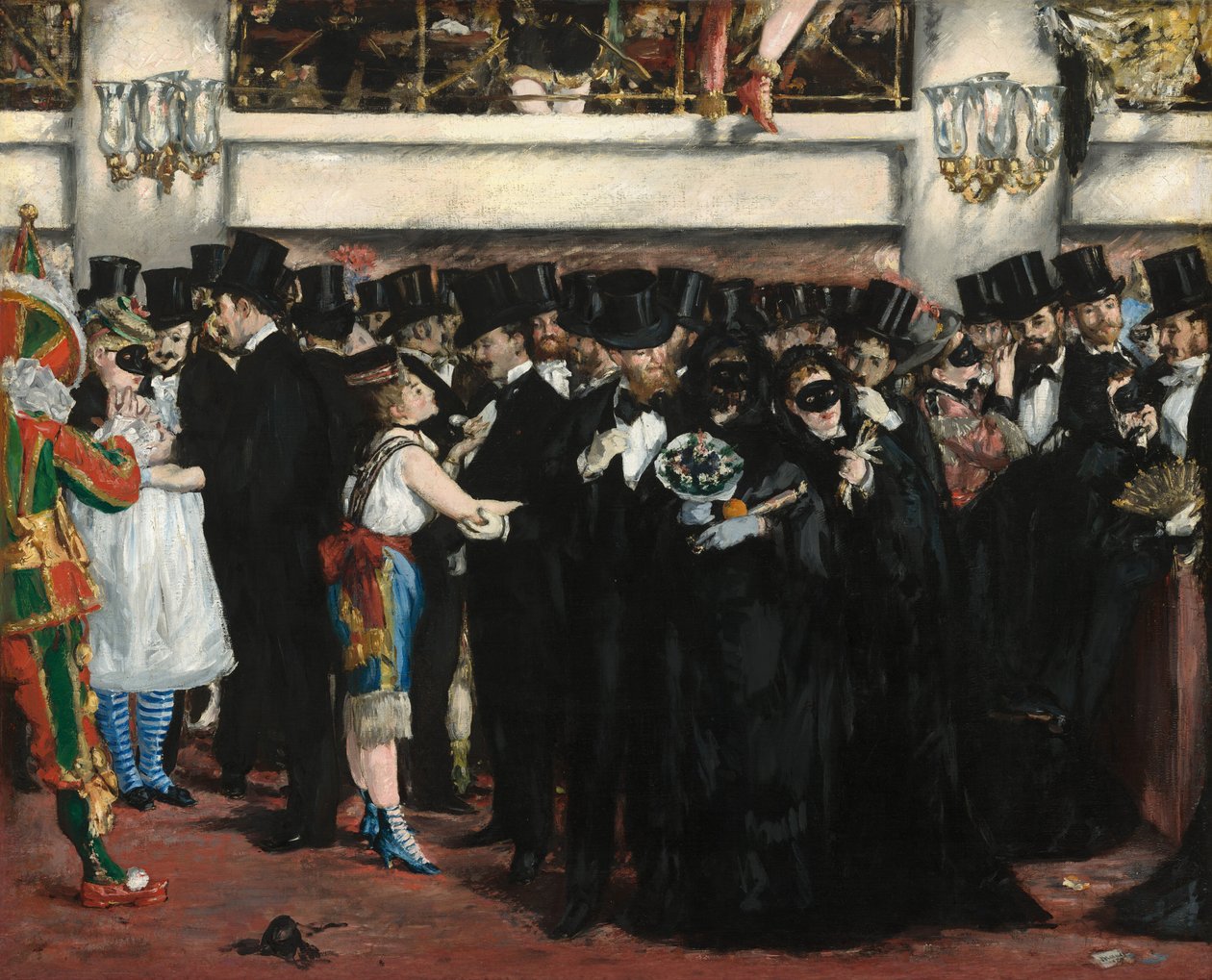 Gemaskerd bal in de opera, 1873 door Édouard Manet