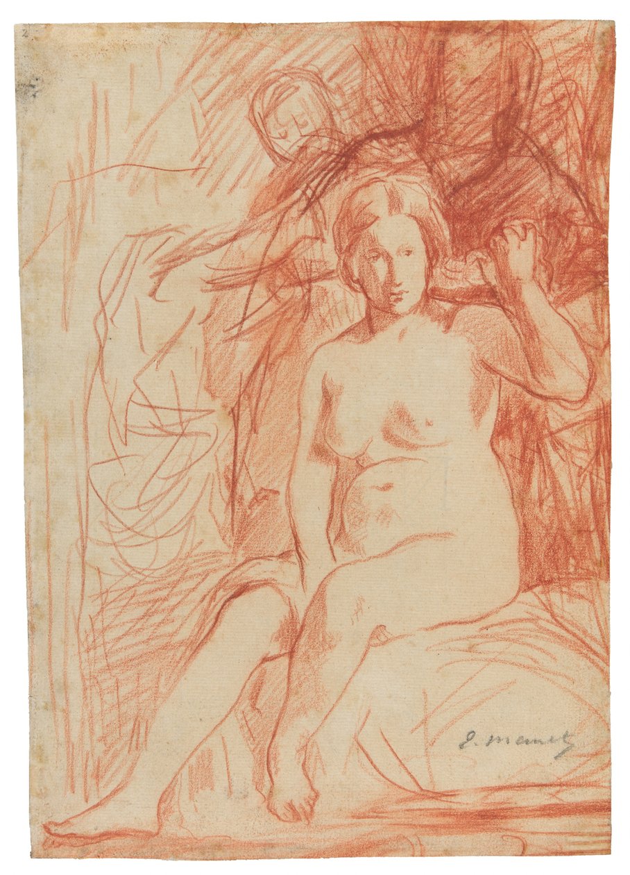 Zittend Naakt door Édouard Manet