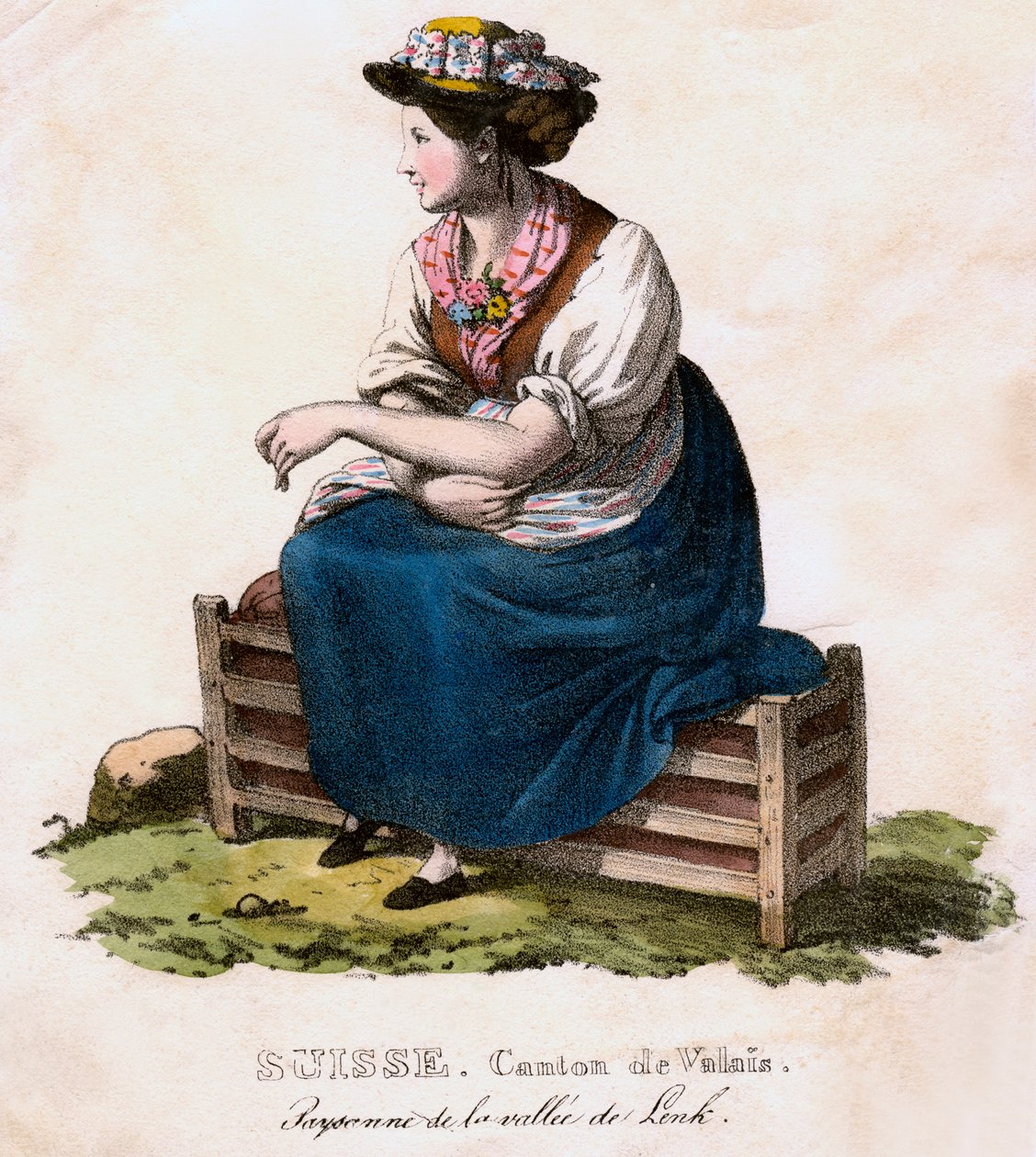 Zwitserse vrouw, ca. 1825 door Edouard Pingret