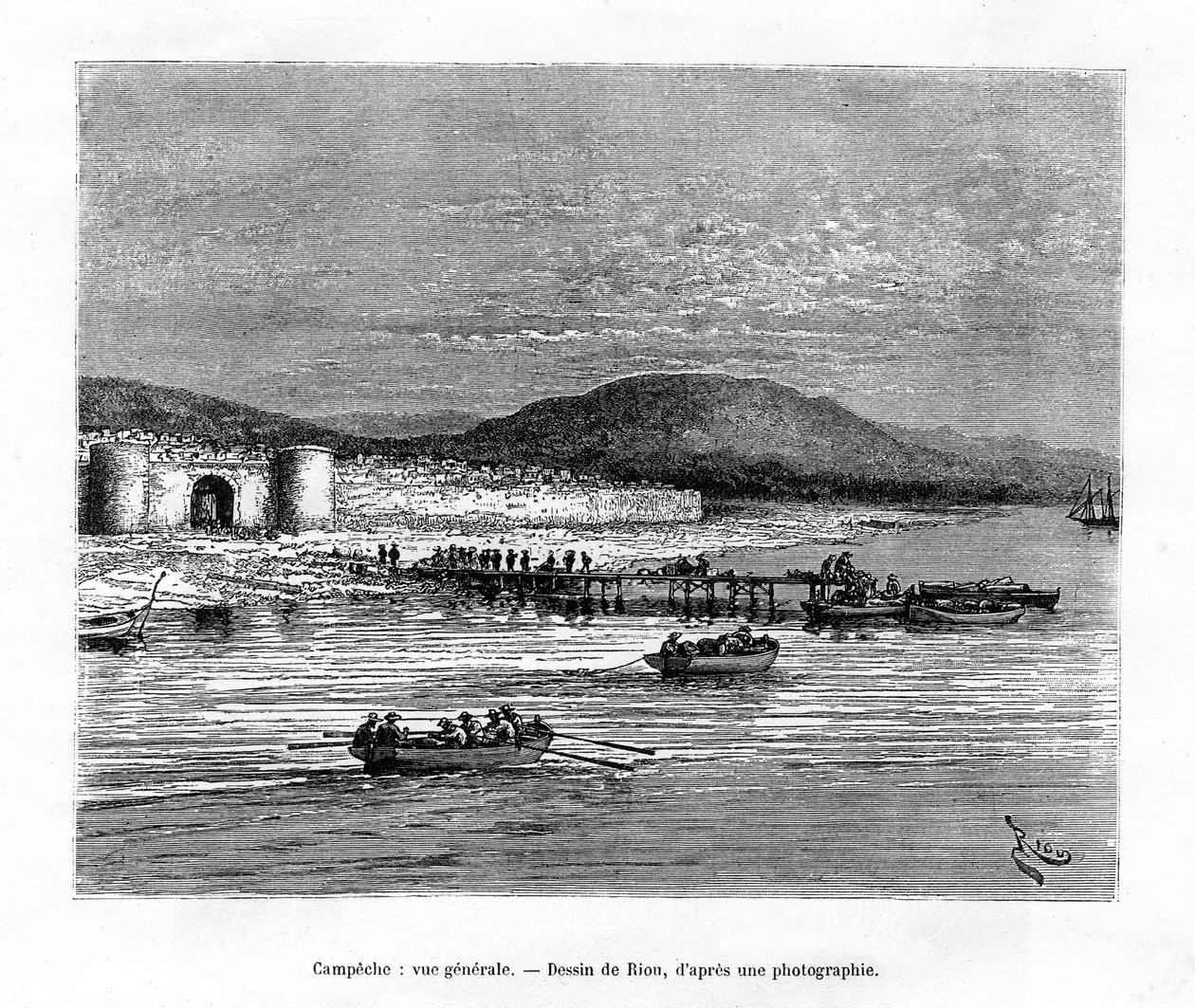 Campeche, Yucatán, Mexico, 19e eeuw door Edouard Riou