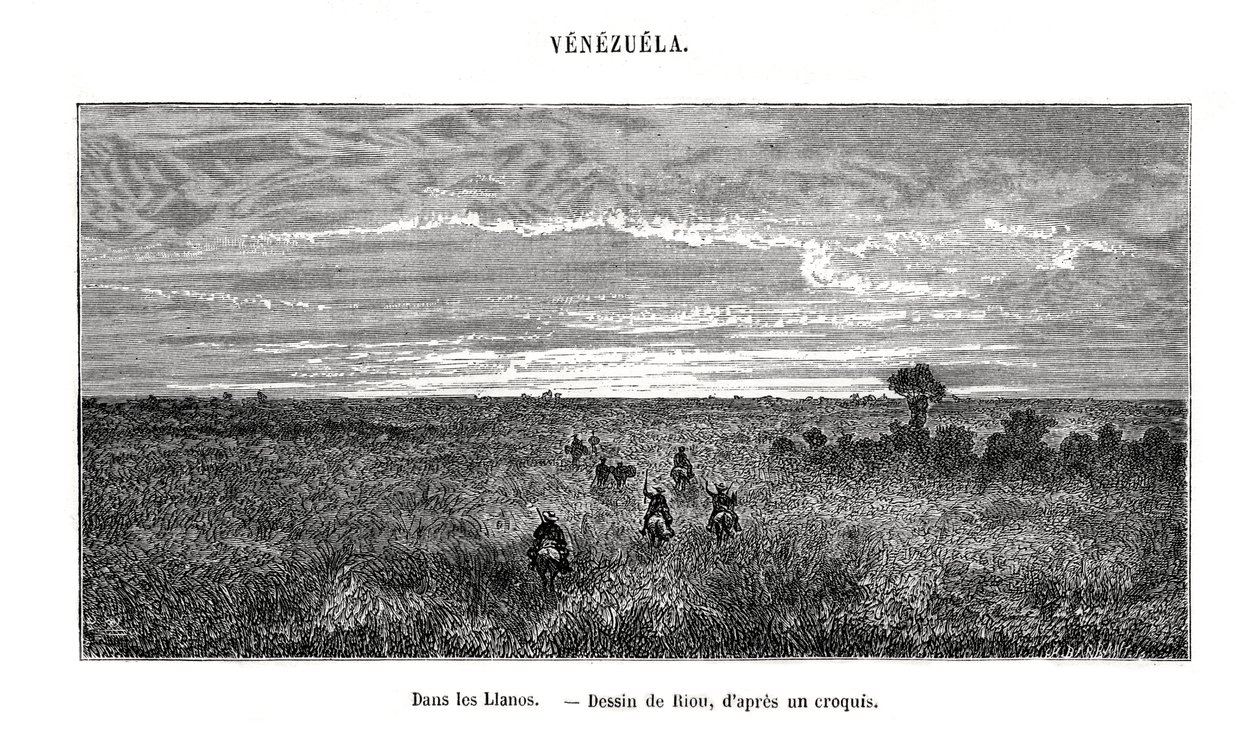 Los Llanos, Venezuela, 19e eeuw door Edouard Riou