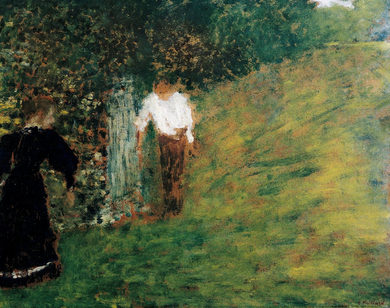 Man en vrouw bij een boom door Edouard Vuillard