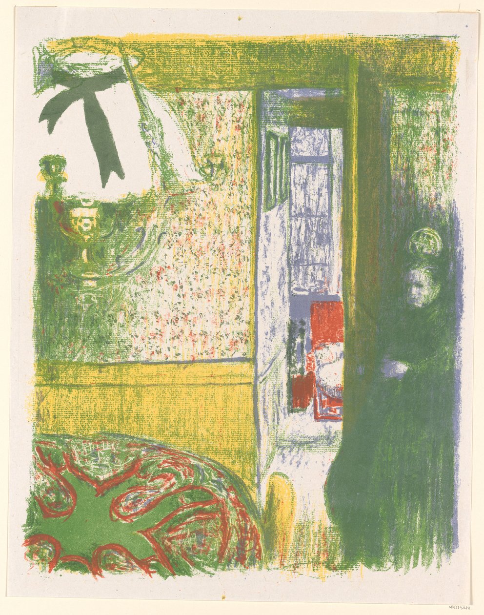 Interieur met hanglamp door Edouard Vuillard