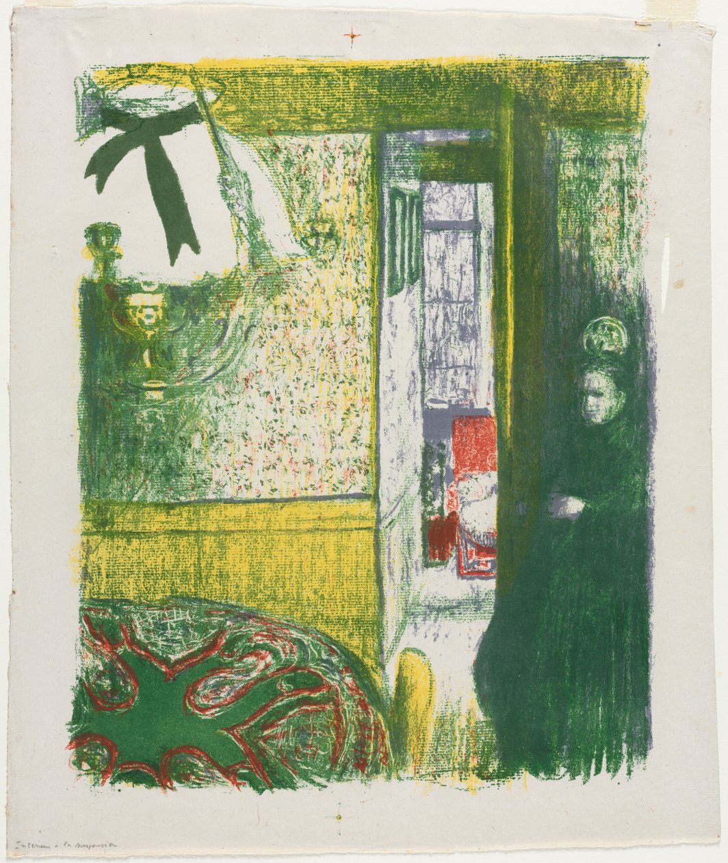 Interieur met een Hanglamp door Edouard Vuillard