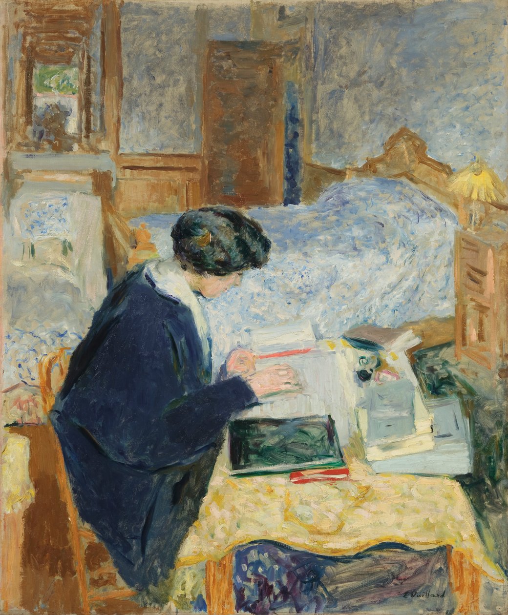 Lucy Hessel leest, 1913 door Edouard Vuillard