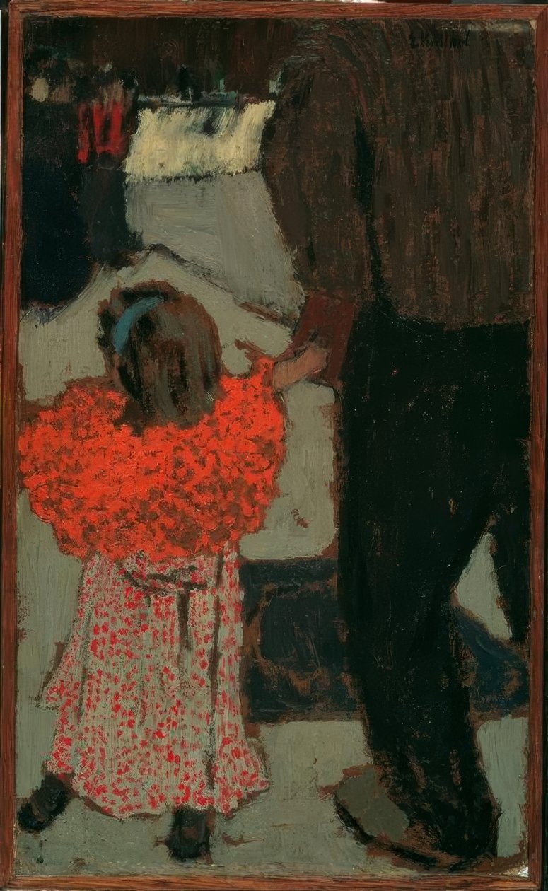 Meisje met rode sjaal door Edouard Vuillard