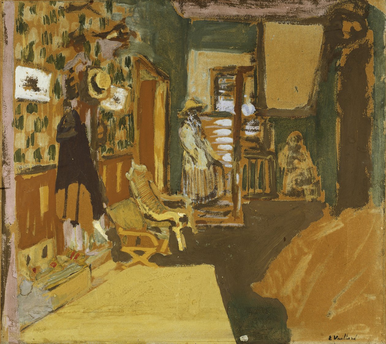 Mevrouw Hessel in de gang, ca. 1909 door Edouard Vuillard