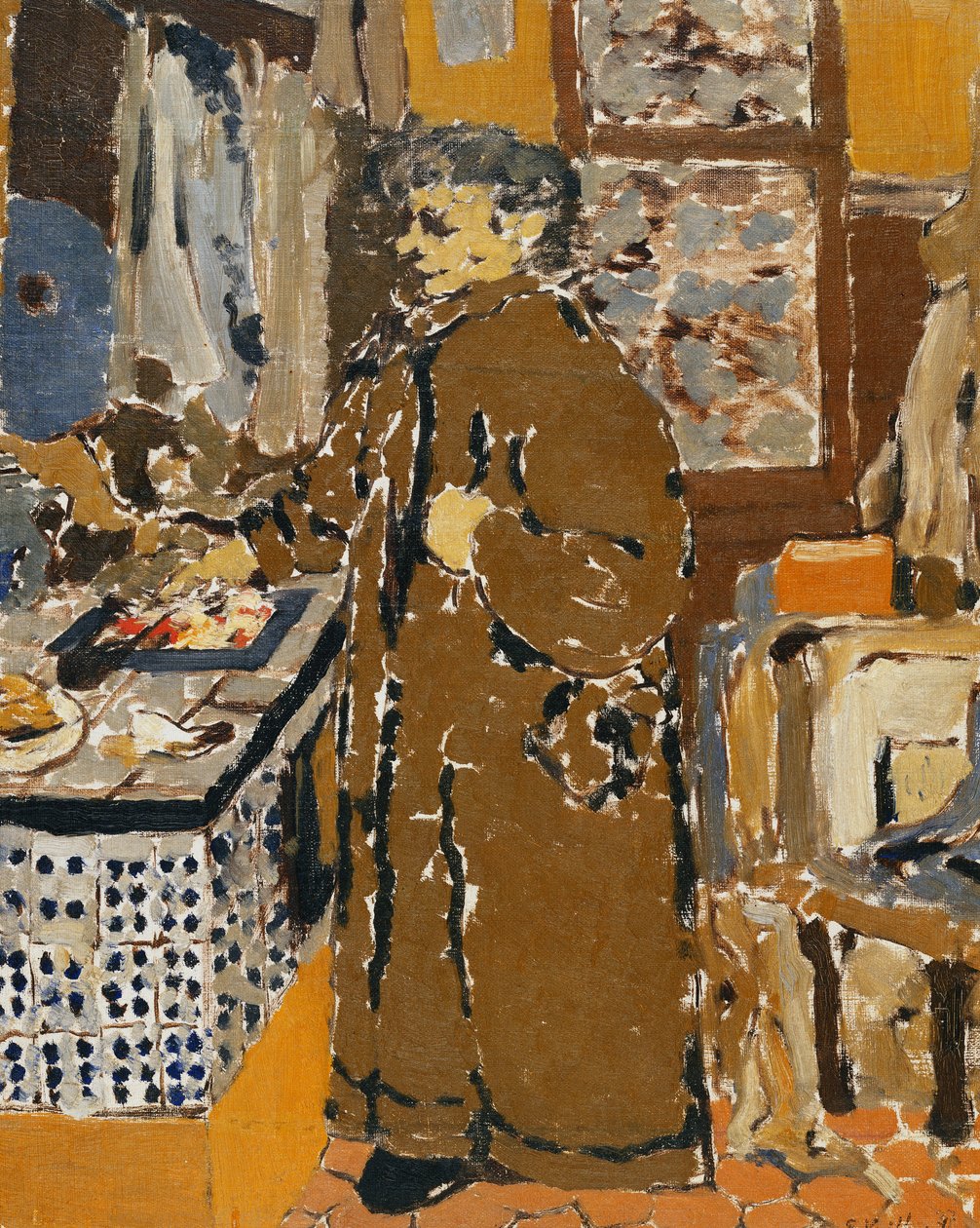 Mme Vuillard in een interieur door Edouard Vuillard