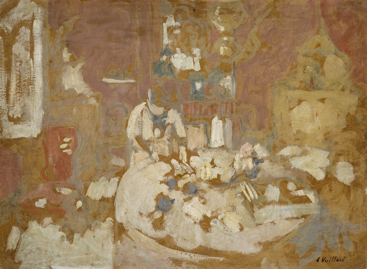 De tafel (olieverf op karton) door Edouard Vuillard