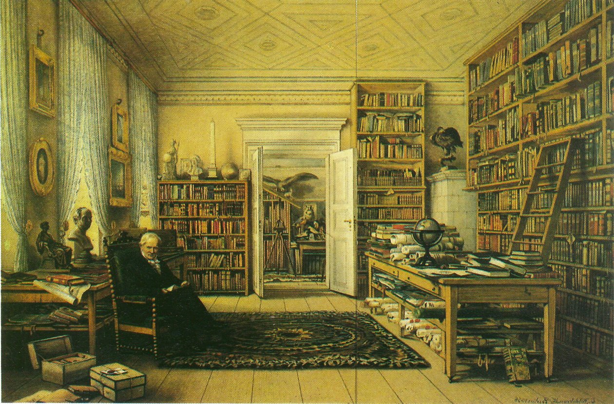 Werkkamer van Alexander von Humboldt door Eduard Hildebrandt