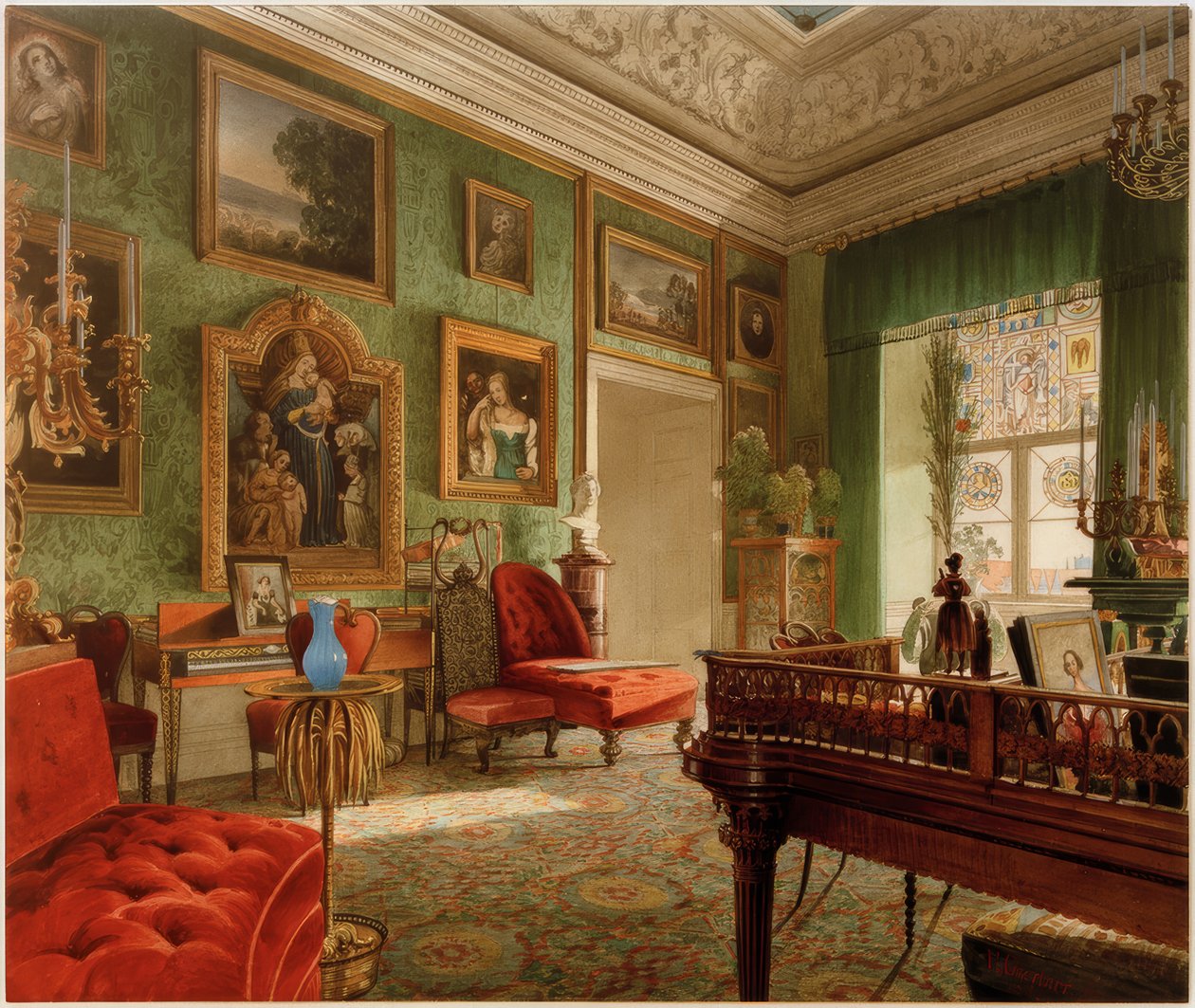 De groene kamer in het Berlijnse kasteel door Eduard Gärtner