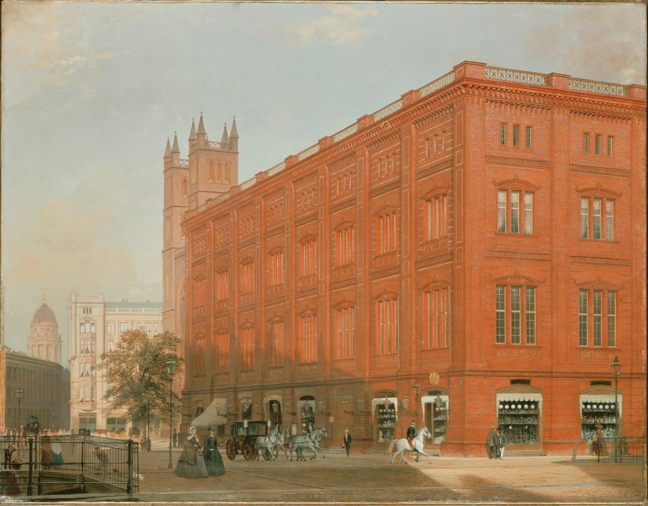 Uitzicht op de Bauakademie in Berlijn ... door Eduard Gaertner