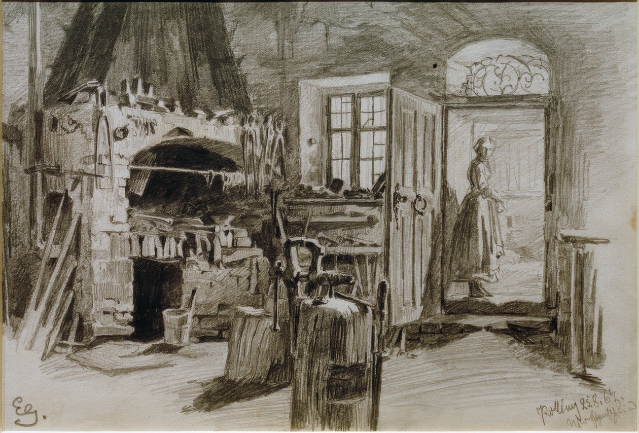 Wapensmid in Polling door Eduard von Grutzner