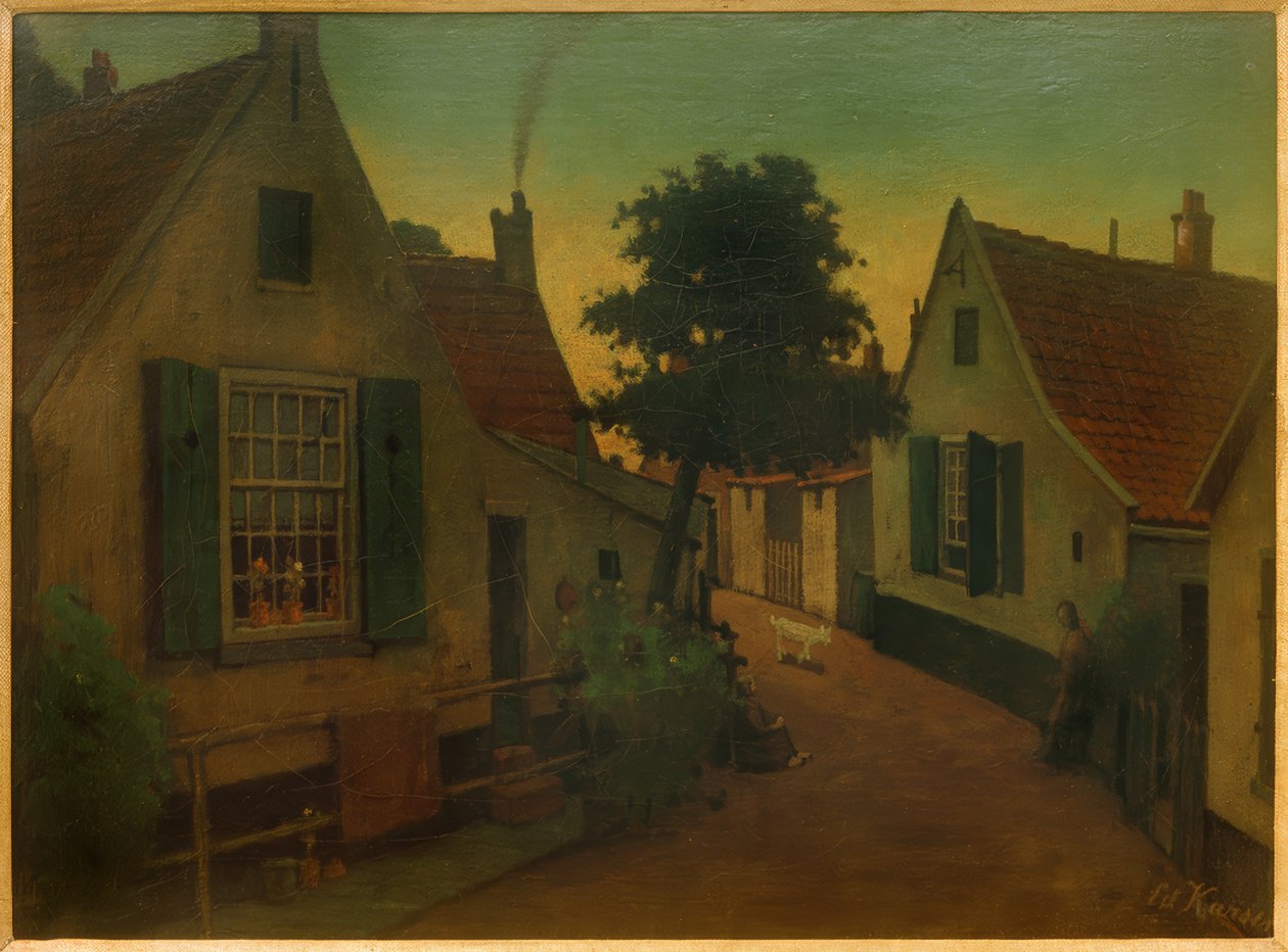 Straat in Domburg door Eduard Karsen