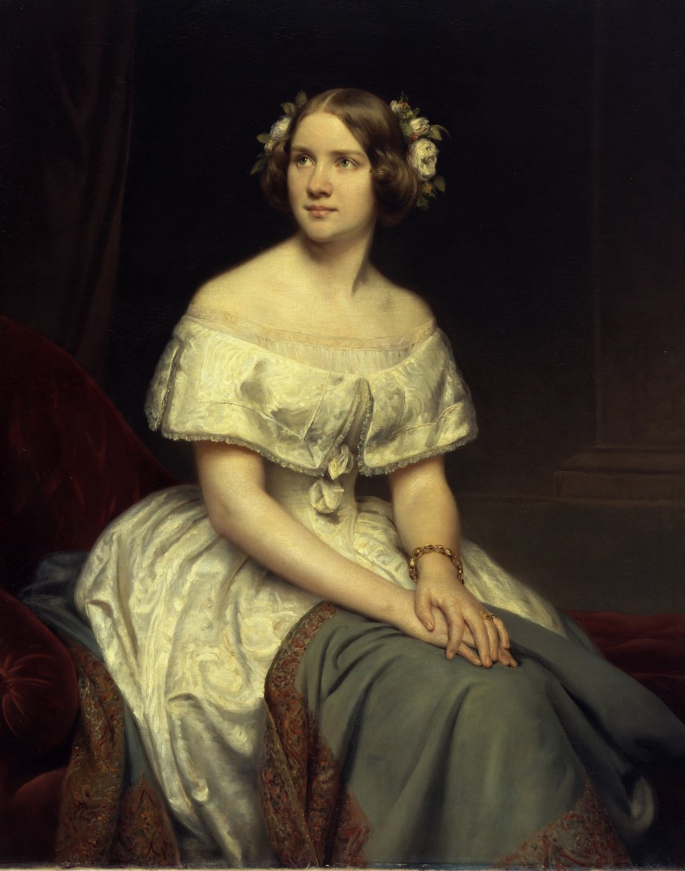 Duits: Portret van de zangeres Jenny Lind door Eduard Magnus