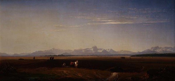 Ploegen in Beieren door Eduard Schleich