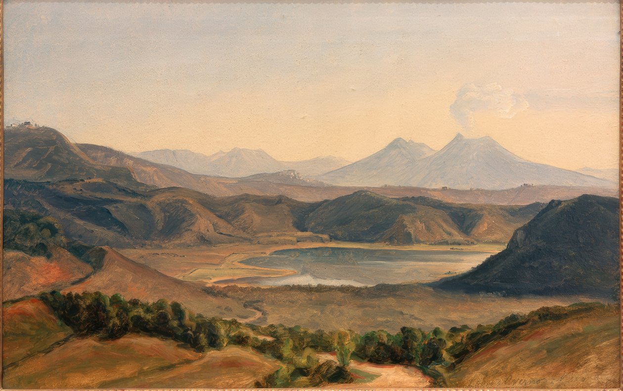 Lago di Averno en Vesuvius door Eduard Wilhelm Pose