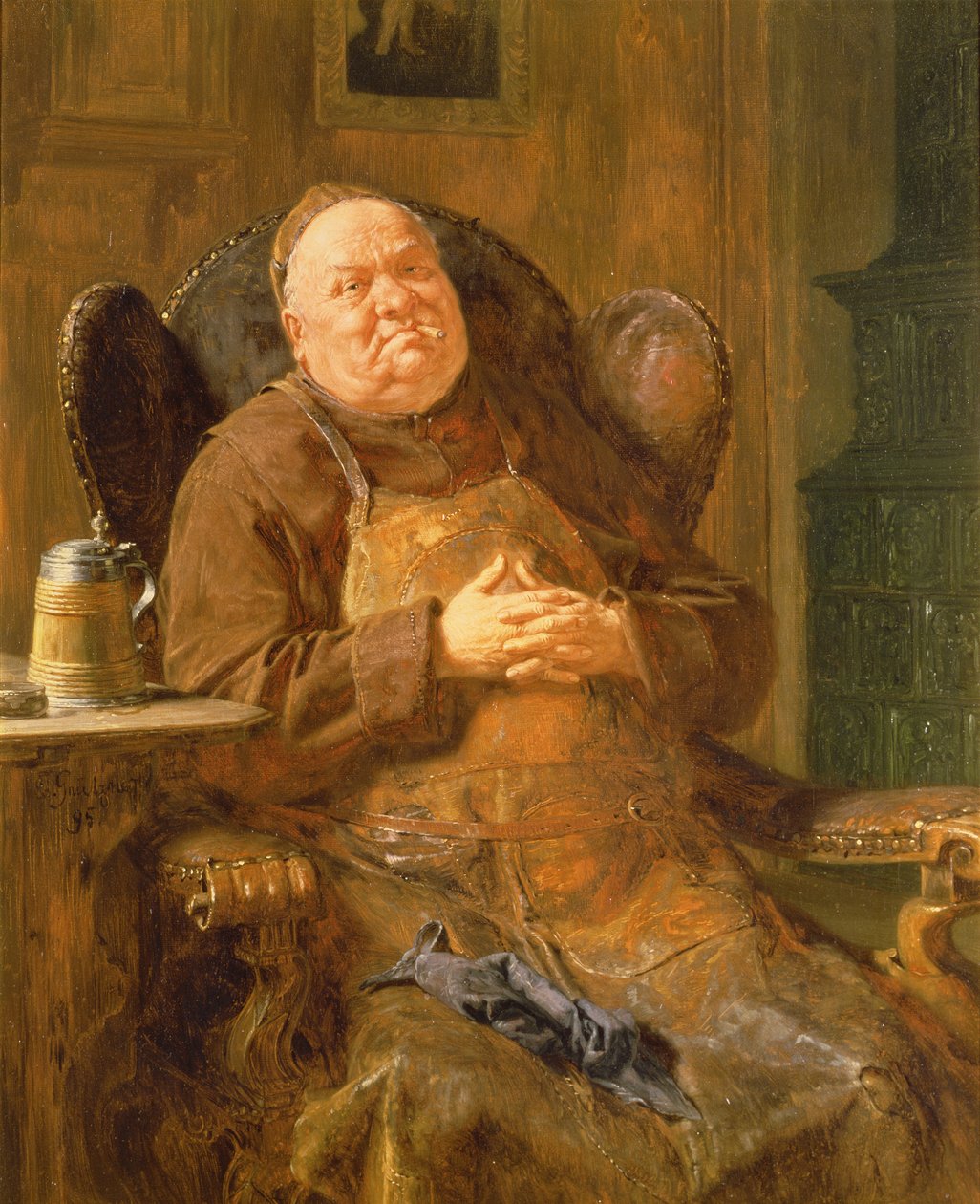 Een Rustige Rook door Eduard von Grutzner