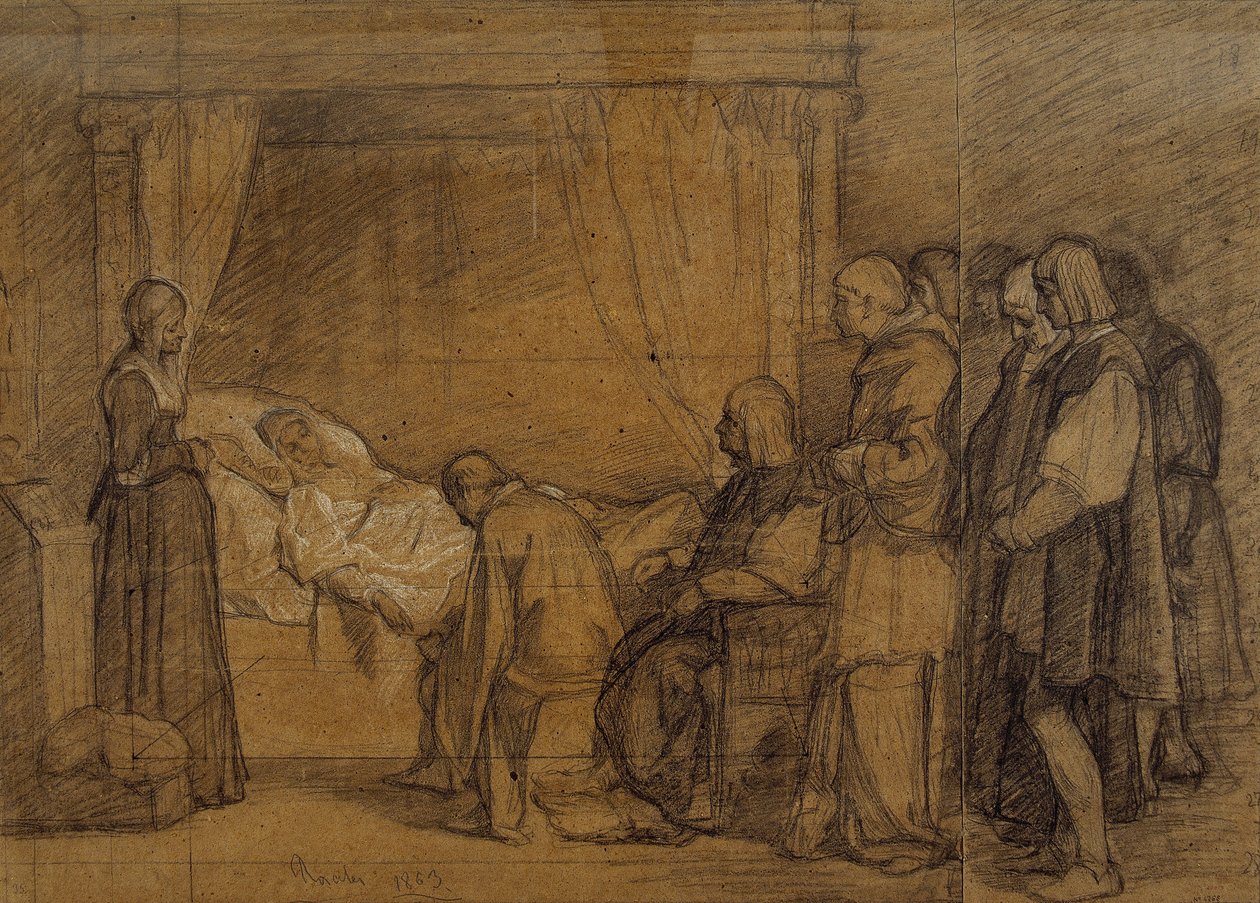 Studie voor het testament van Isabella de Katholieke door Eduardo Rosales