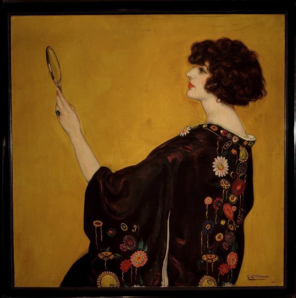 Vrouw in profiel met kimono door Eduardo Chicharro y Agüera