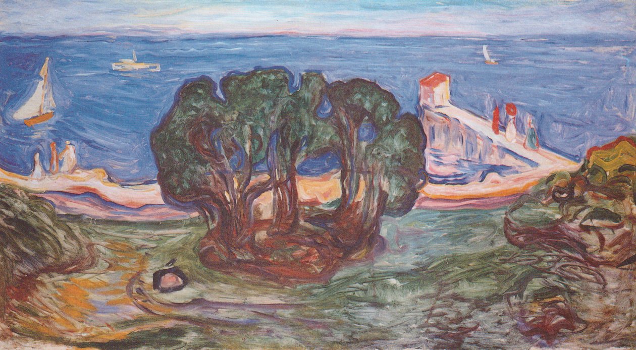 Bomen aan zee door Edvard Munch