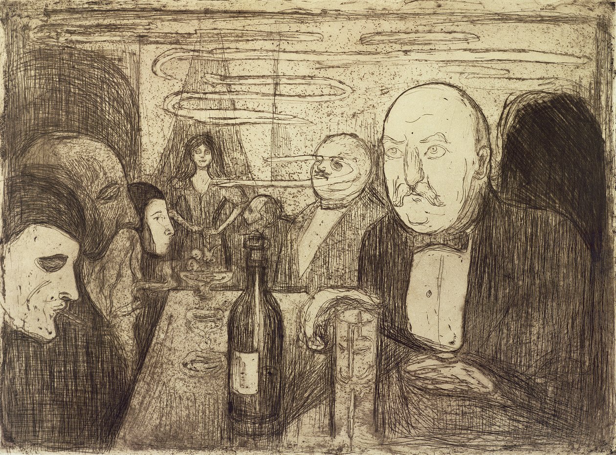 Christiana, Boheme II, 1895 door Edvard Munch