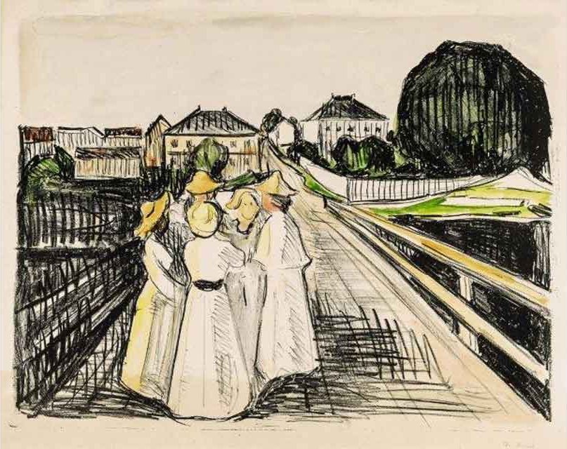 Op de Brug door Edvard Munch