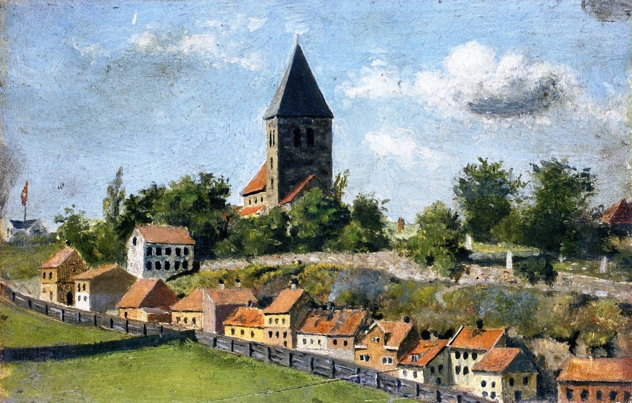 Telthusbakken met Gamle Aker kerk door Edvard Munch
