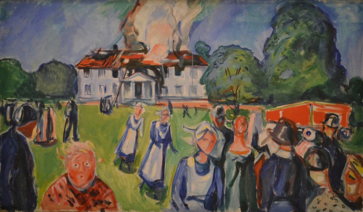 Het huis brandt door Edvard Munch