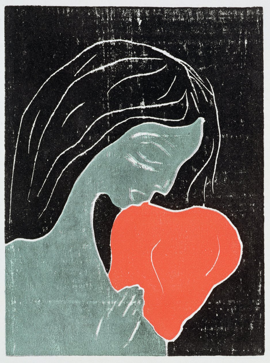 Vrouw met een hond door Edvard Munch