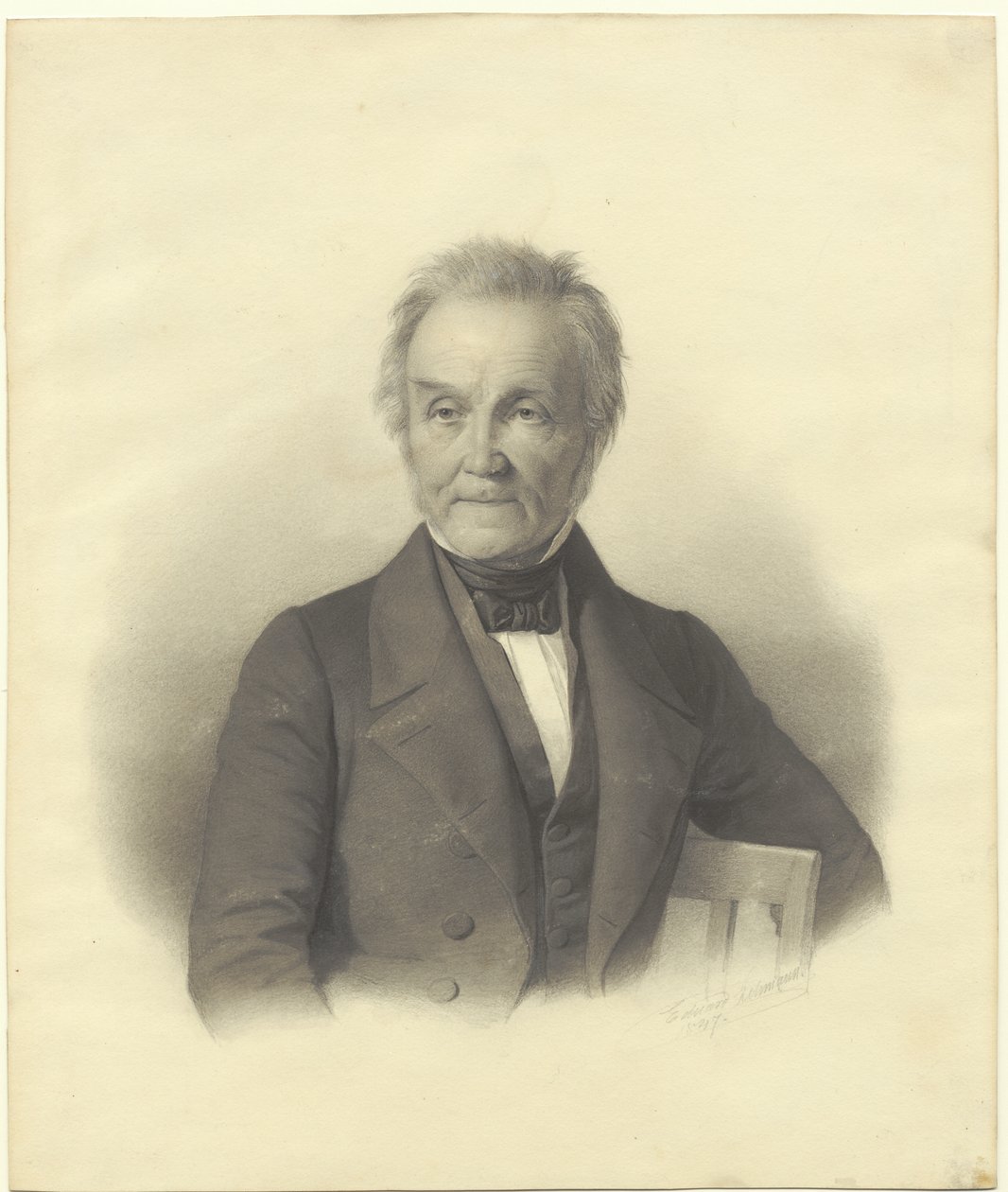 Portret van Adam Oehlenschlager door Edvard Lehmann