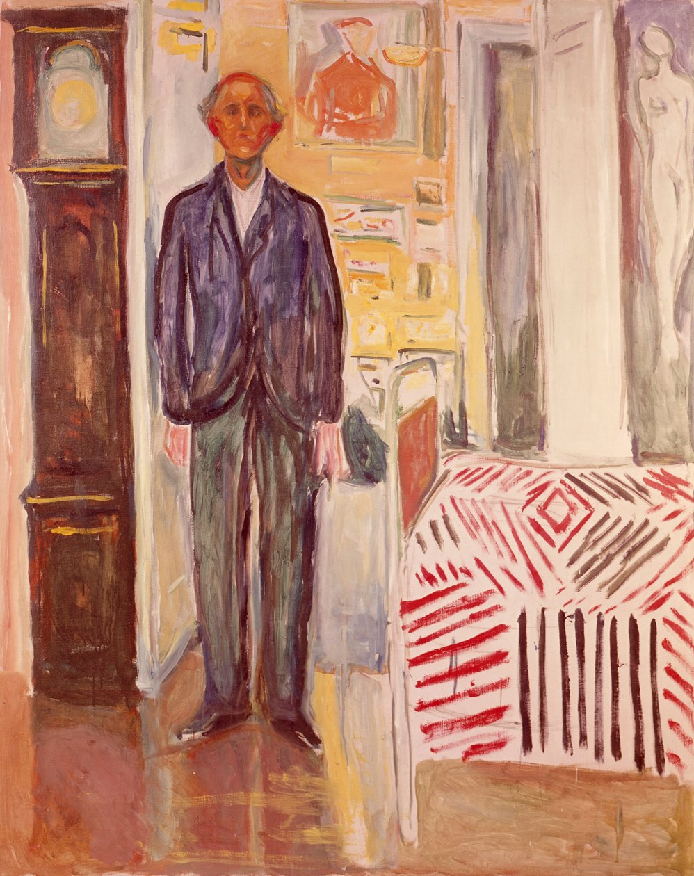 Tussen de klok en het bed door Edvard Munch